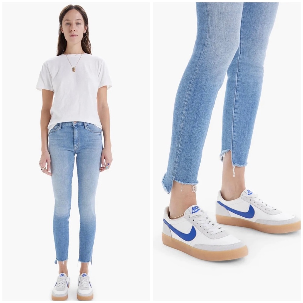MOTHER The Looker Two Fray Step Hem Ankle Skinny Jeans (Kiss and Make Up) Sz 30.
